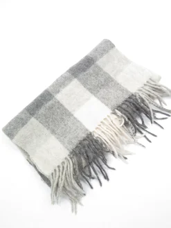 Men's Light/dark Grey & Cream Wool Scarf