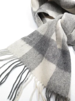 Men's Light/dark Grey & Cream Wool Scarf