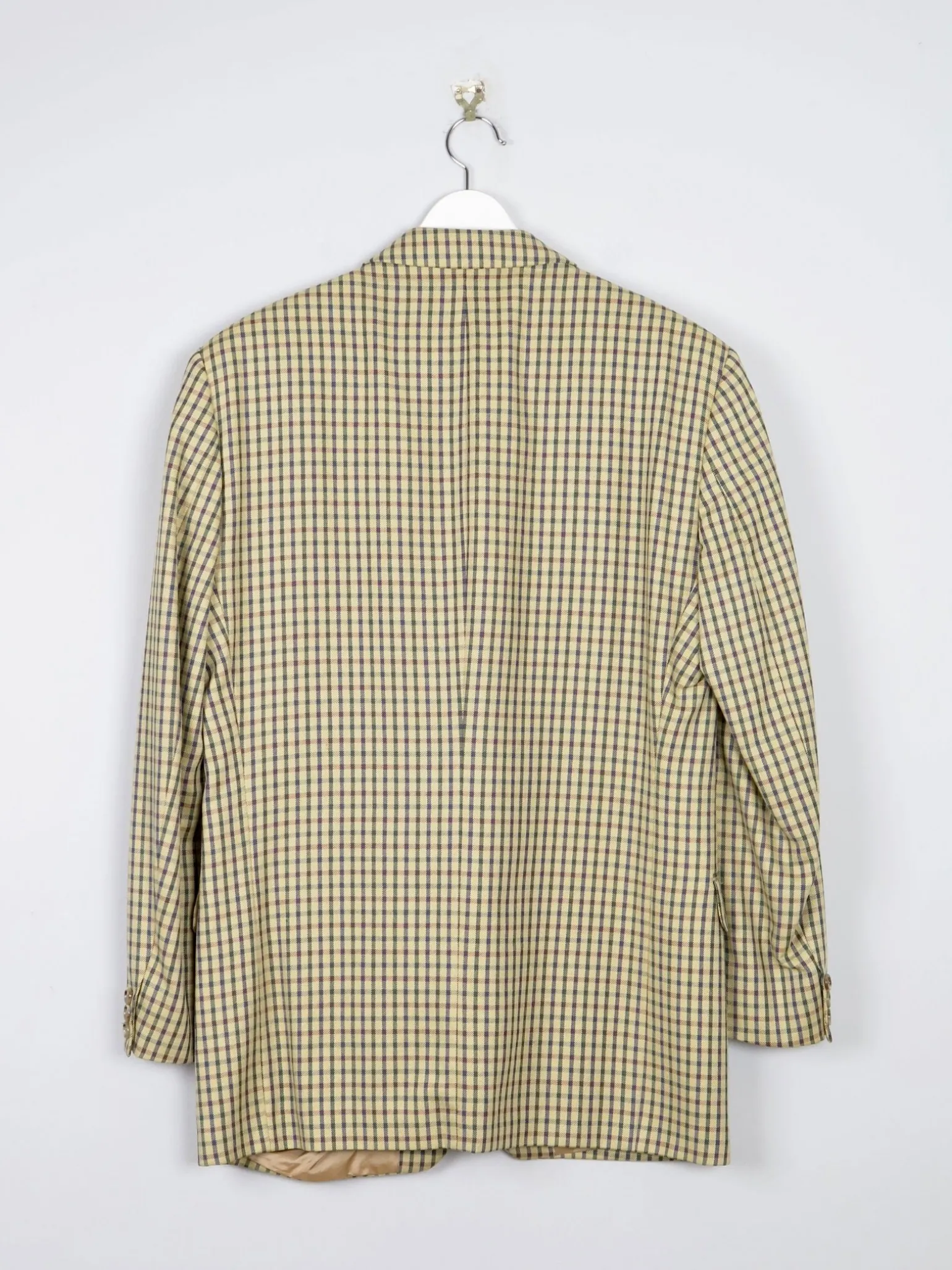Men’s Louis Copeland Mustard Check Wool Vintage Jacket 42”