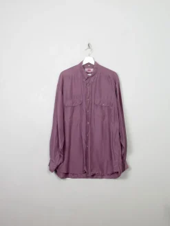 Men's Mauve Vintage Silk Shirt L