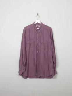 Men's Mauve Vintage Silk Shirt L