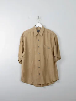 Men's Mustard Vintage Silk Shirt M