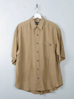 Men's Mustard Vintage Silk Shirt M