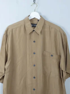 Men's Mustard Vintage Silk Shirt M