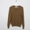 Men's Mustard/Green Cashmere V- Neck Jumper S/M