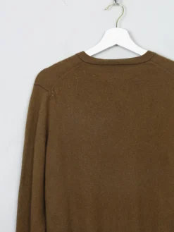 Men's Mustard/Green Cashmere V- Neck Jumper S/M