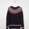 Men's Navy & Red Nordic Style Jumper S/M