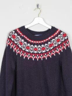 Men's Navy & Red Nordic Style Jumper S/M