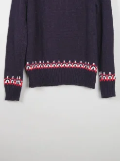 Men's Navy & Red Nordic Style Jumper S/M