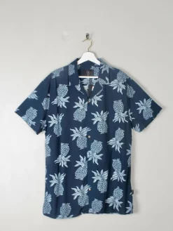 Men's Navy Pineapple Shirt New L/XL