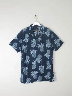 Men's Navy Pineapple Shirt New L/XL