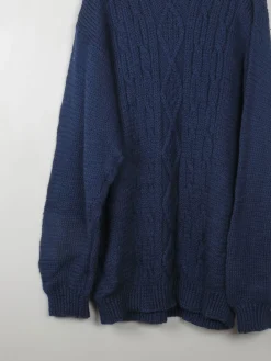 Men's Navy Vintage Jumper Hand-knit  XXL