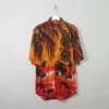 Men's Orange Vintage Hawaiian Shirt M/L