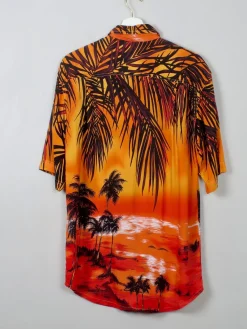 Men's Orange Vintage Hawaiian Shirt M/L