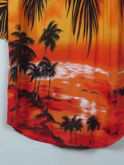 Men's Orange Vintage Hawaiian Shirt M/L