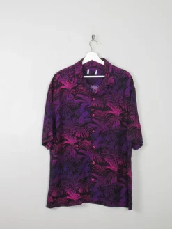 Men's Purple Hawaiian Vintage Shirt L New