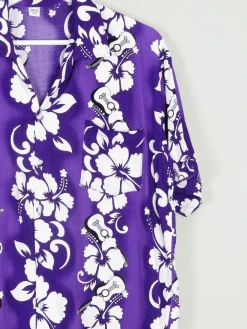 Men's Purple Vintage Hawaiian Style Shirt S