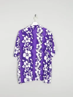 Men's Purple Vintage Hawaiian Style Shirt S