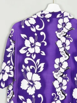 Men's Purple Vintage Hawaiian Style Shirt S