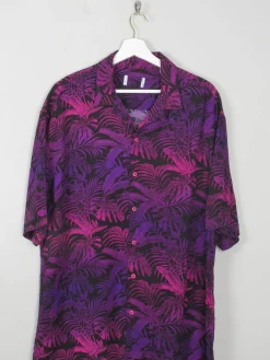 Men's Purple Vintage Style Hawaiian Shirt M New