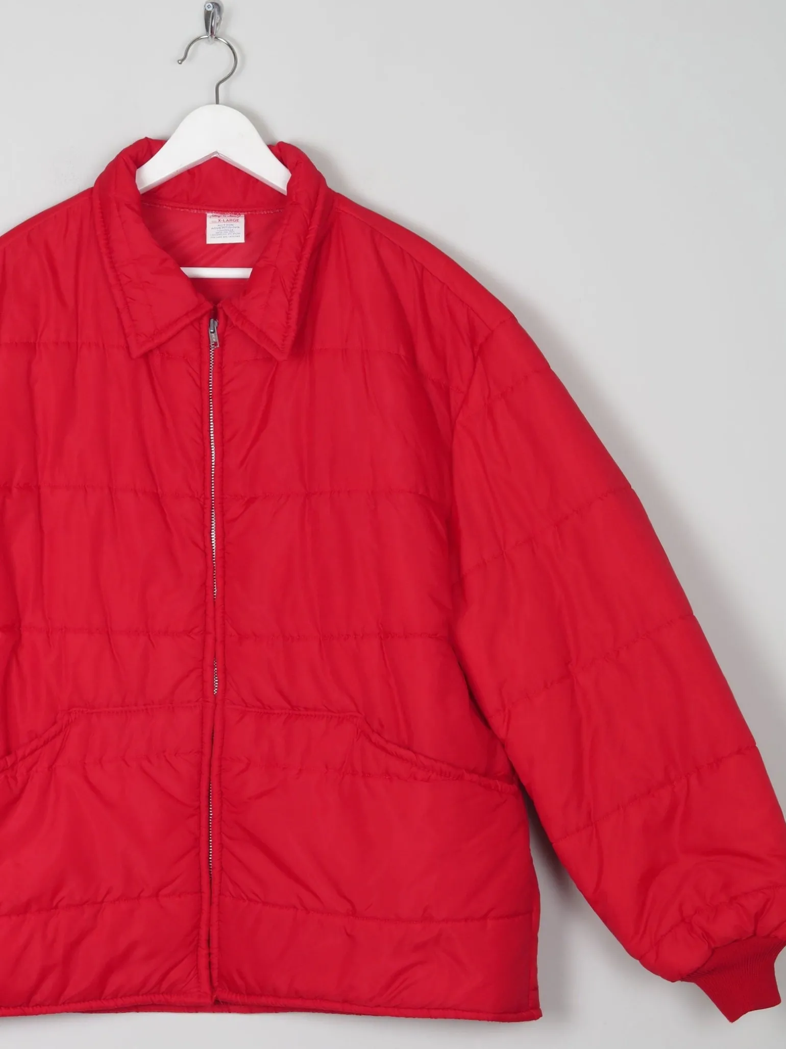 Men's Red Puffer Vintage Jacket L/XL