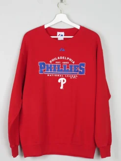 Men's Red Vintage Phillies Sweatshirt M