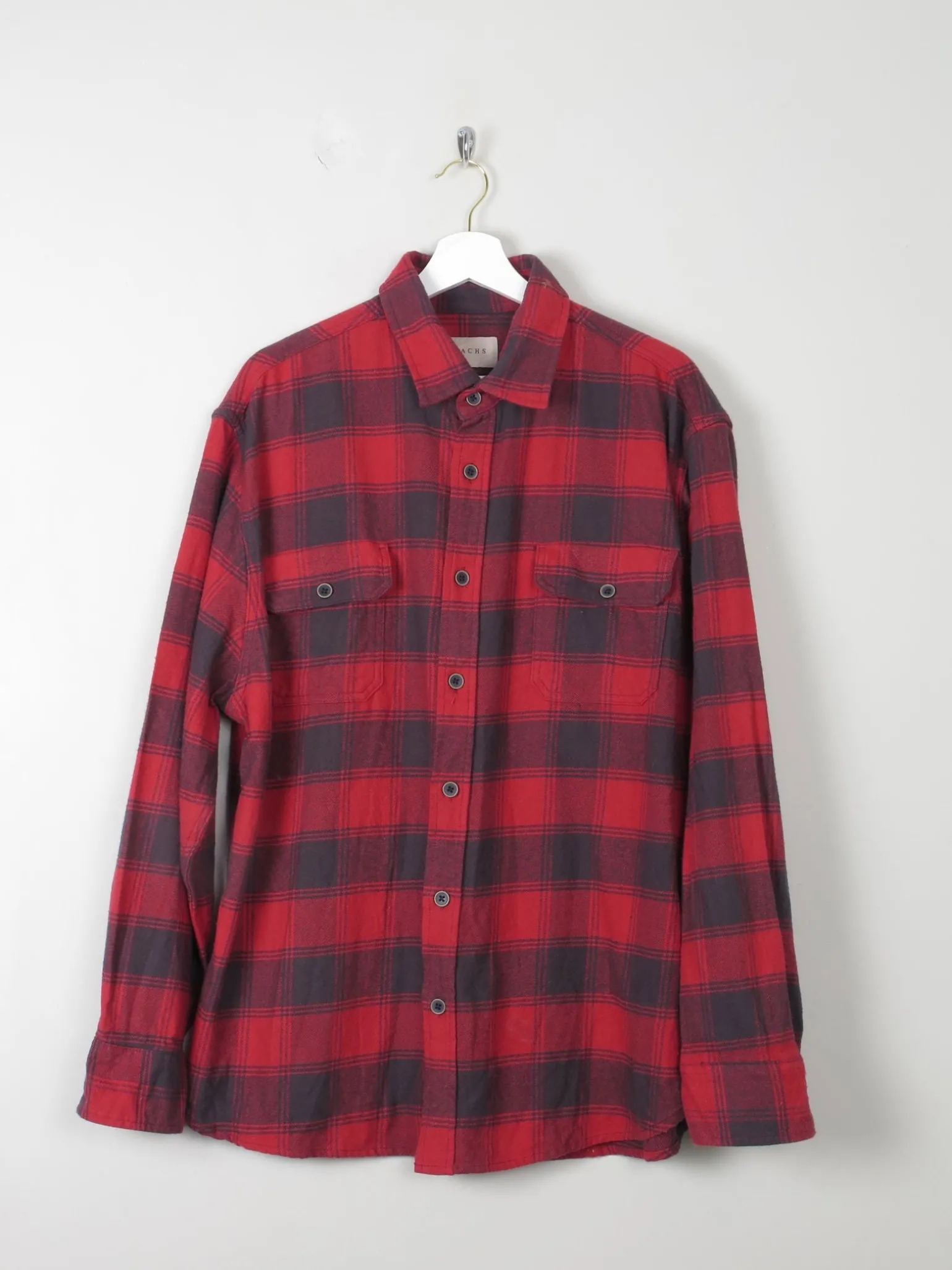 Men's Red Vintage Style Flannel Jach's Shirt XL