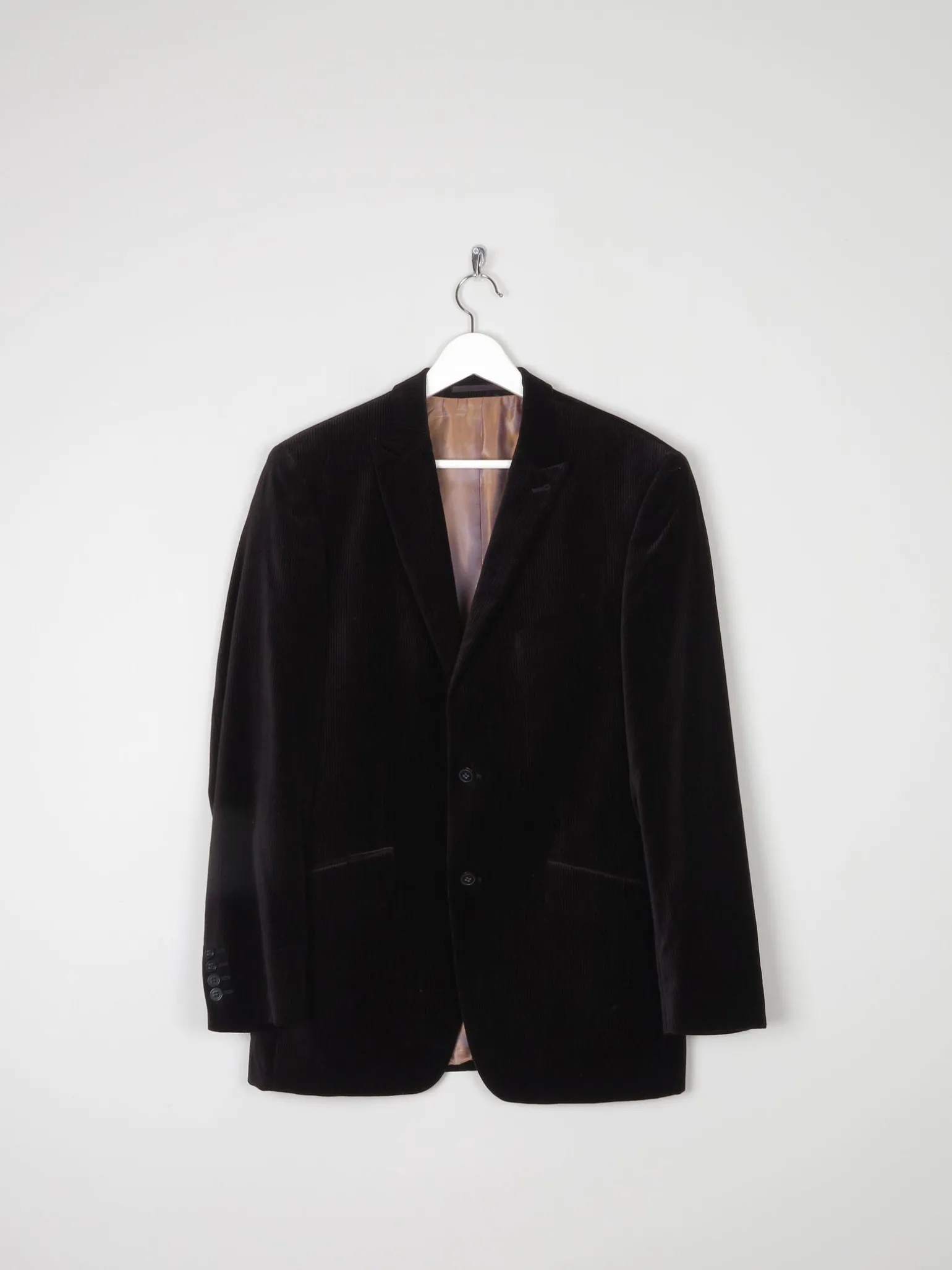 Men's Remus Vintage Brown Pinstripe Velvet Jacket 38/40R