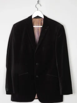 Men's Remus Vintage Brown Pinstripe Velvet Jacket 38/40R
