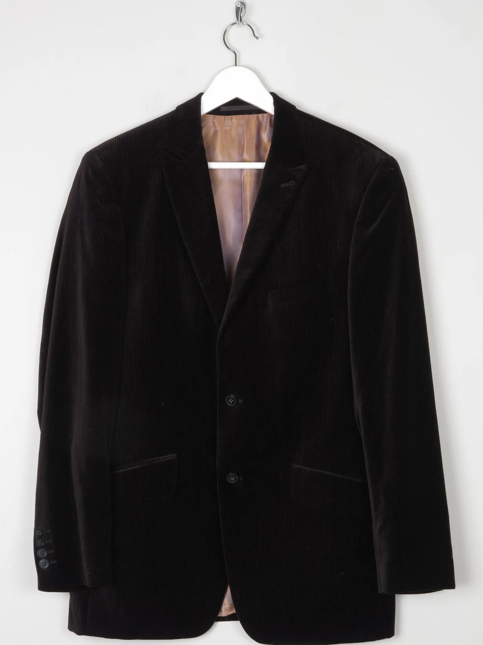 Men's Remus Vintage Brown Pinstripe Velvet Jacket 38/40R