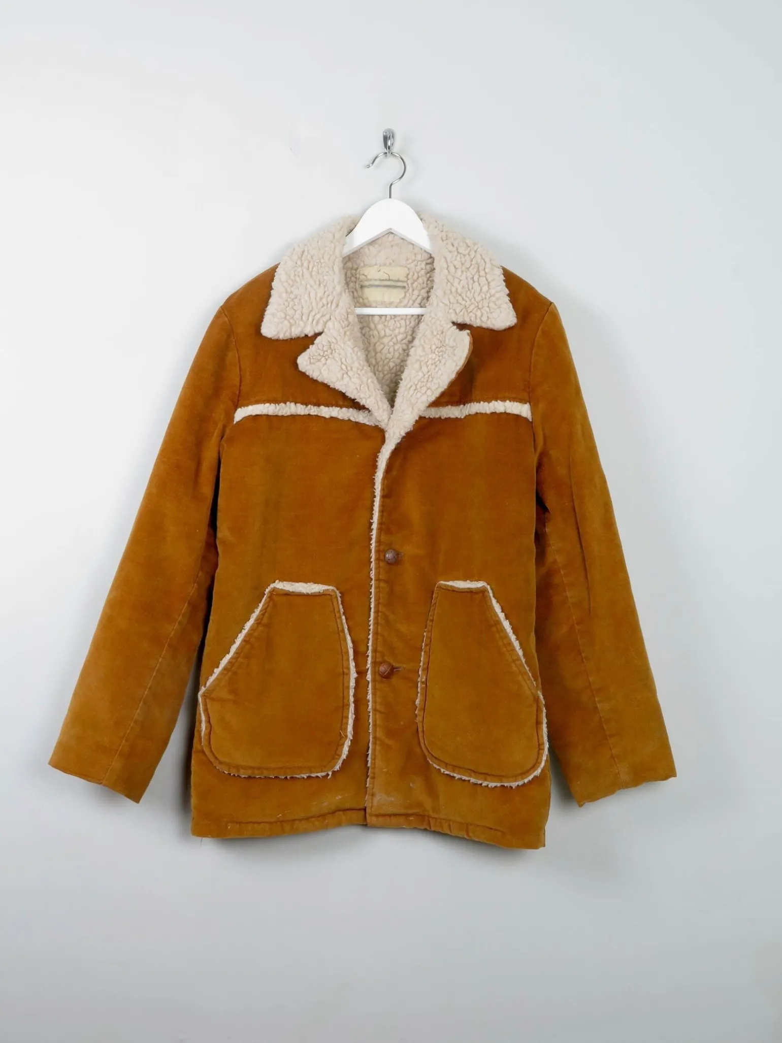 Men's Rust Vintage Cowboy Sherpa Jacket M