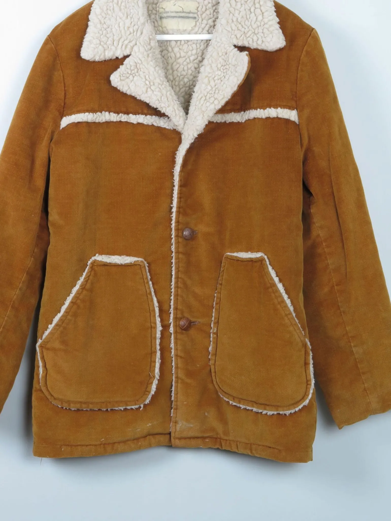 Men's Rust Vintage Cowboy Sherpa Jacket M