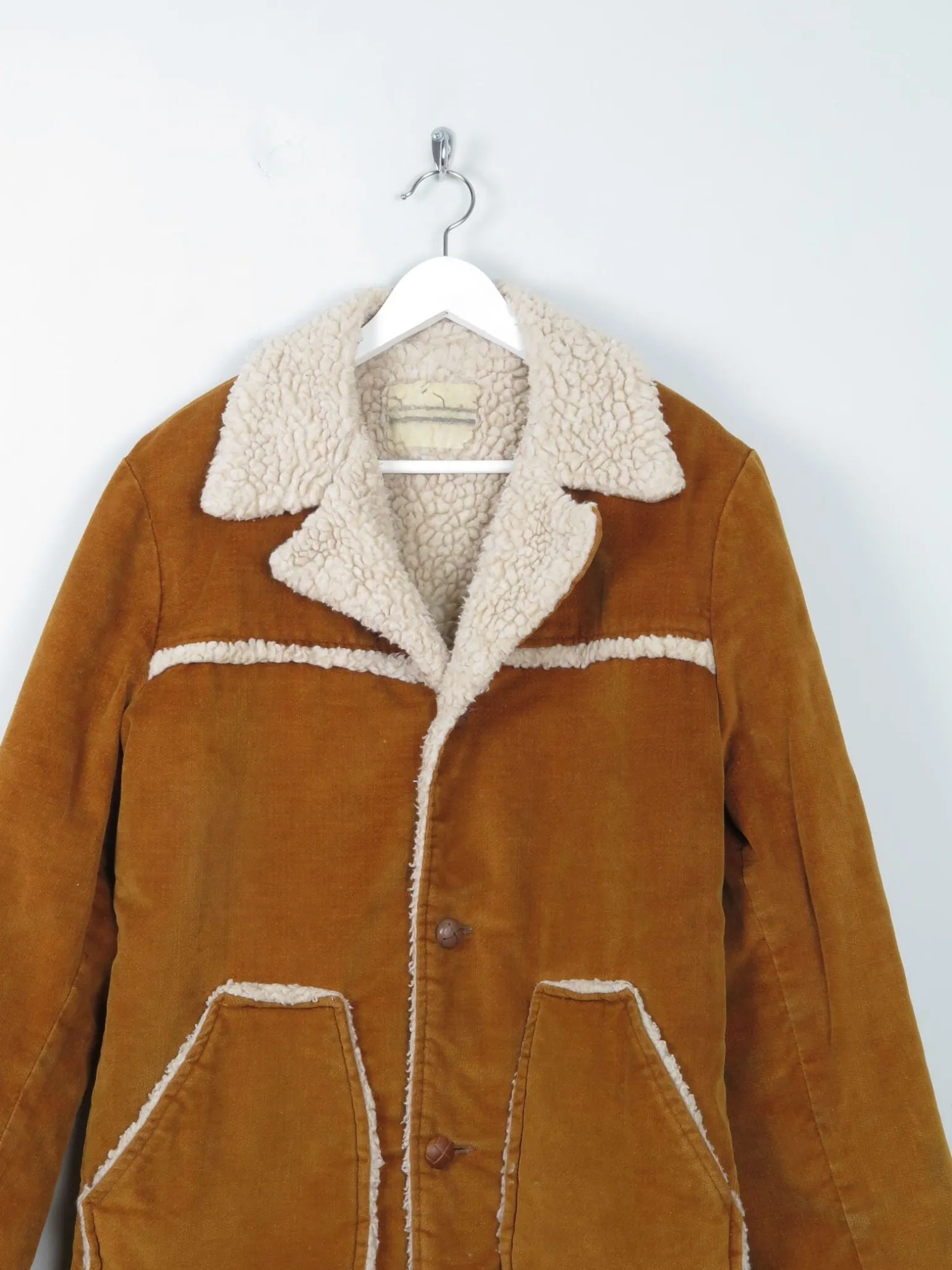 Men's Rust Vintage Cowboy Sherpa Jacket M