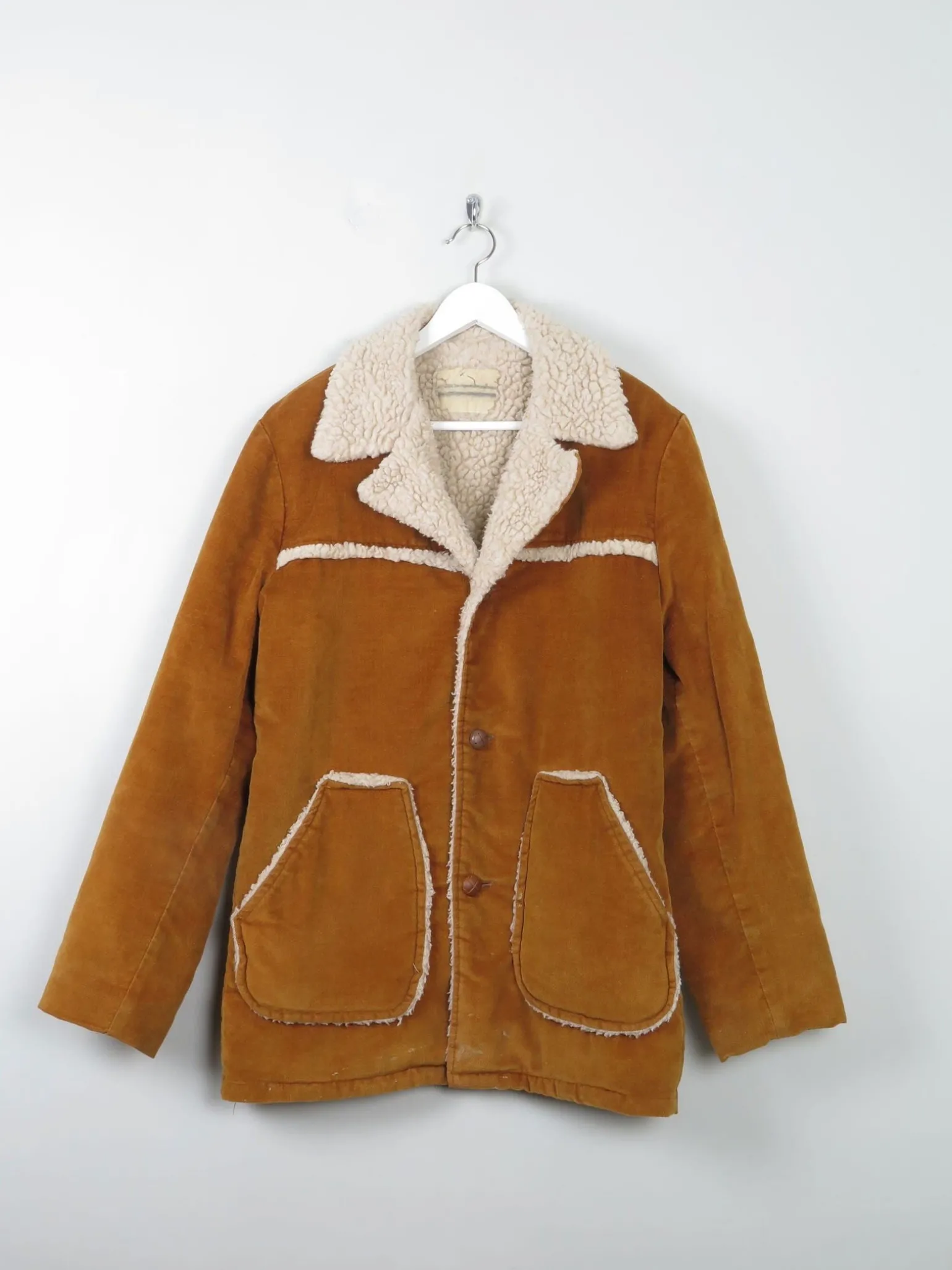 Men's Rust Vintage Cowboy Sherpa Jacket M