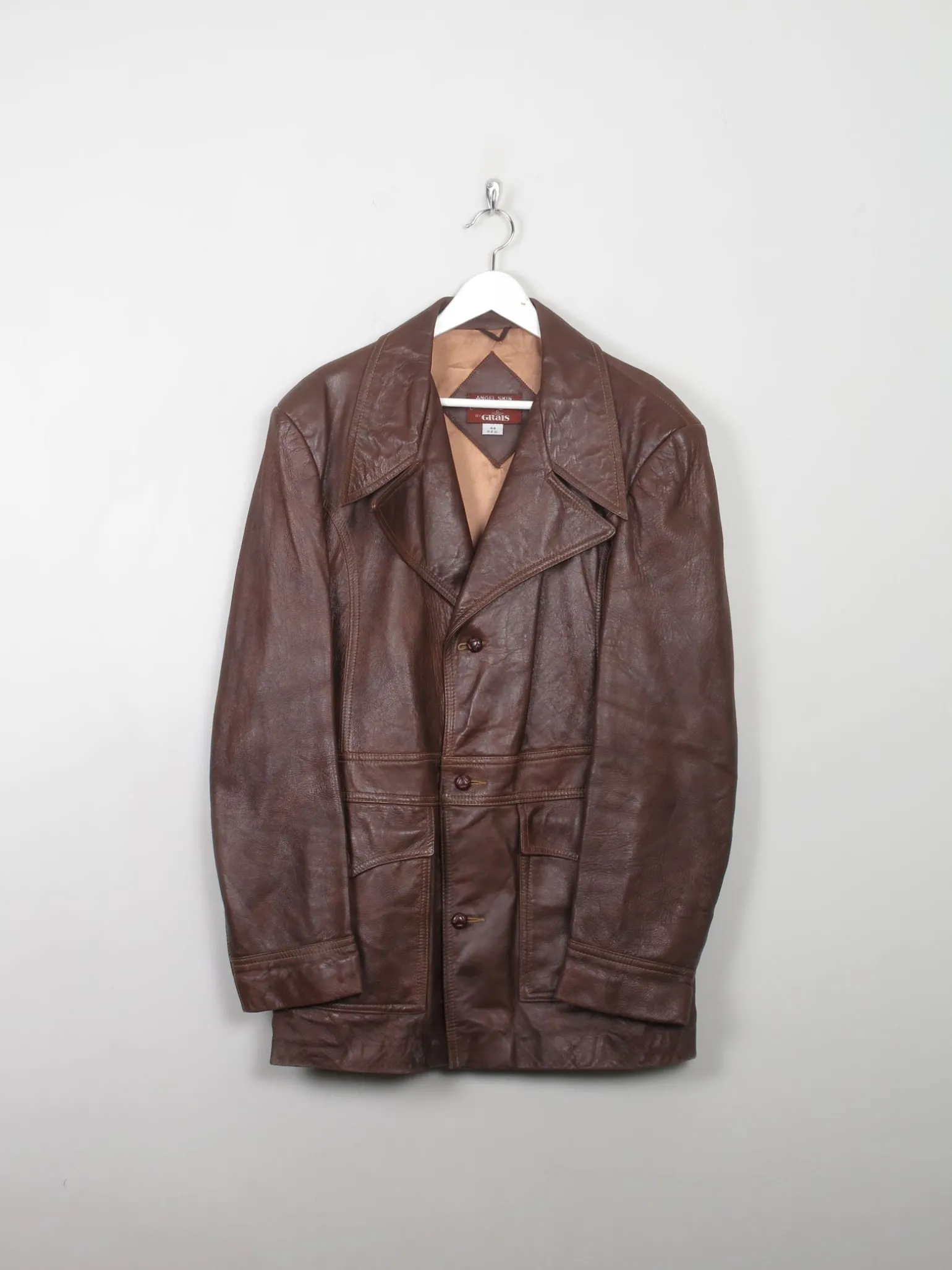Men's Rust Vintage Leather Jacket L/44