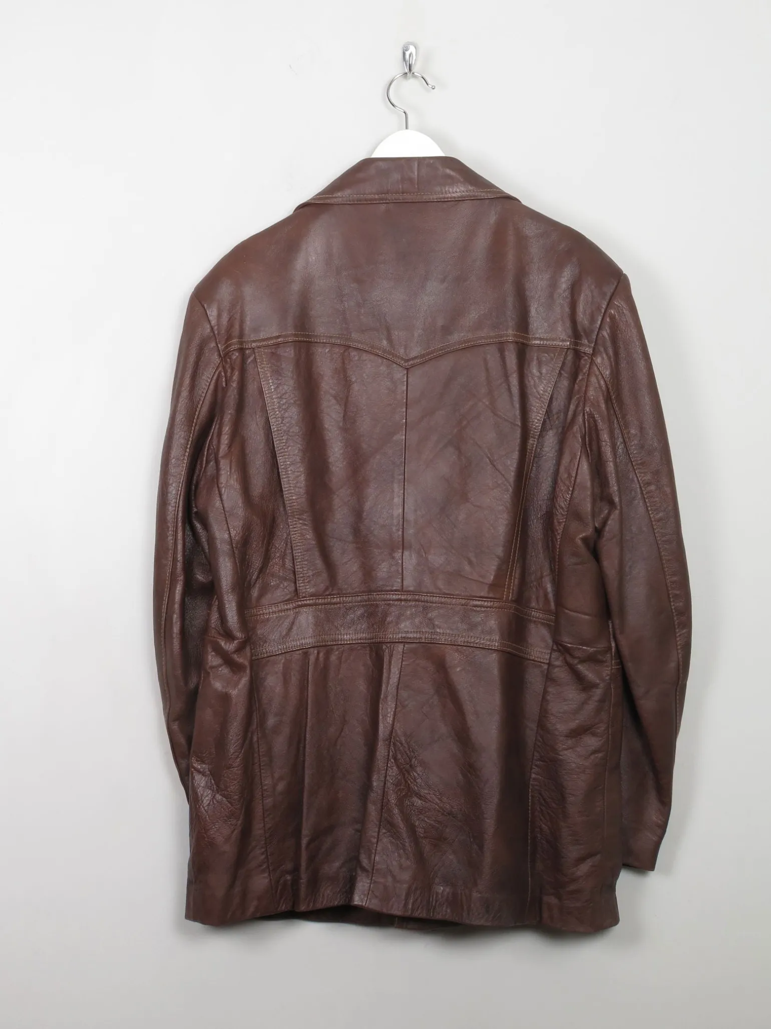 Men's Rust Vintage Leather Jacket L/44