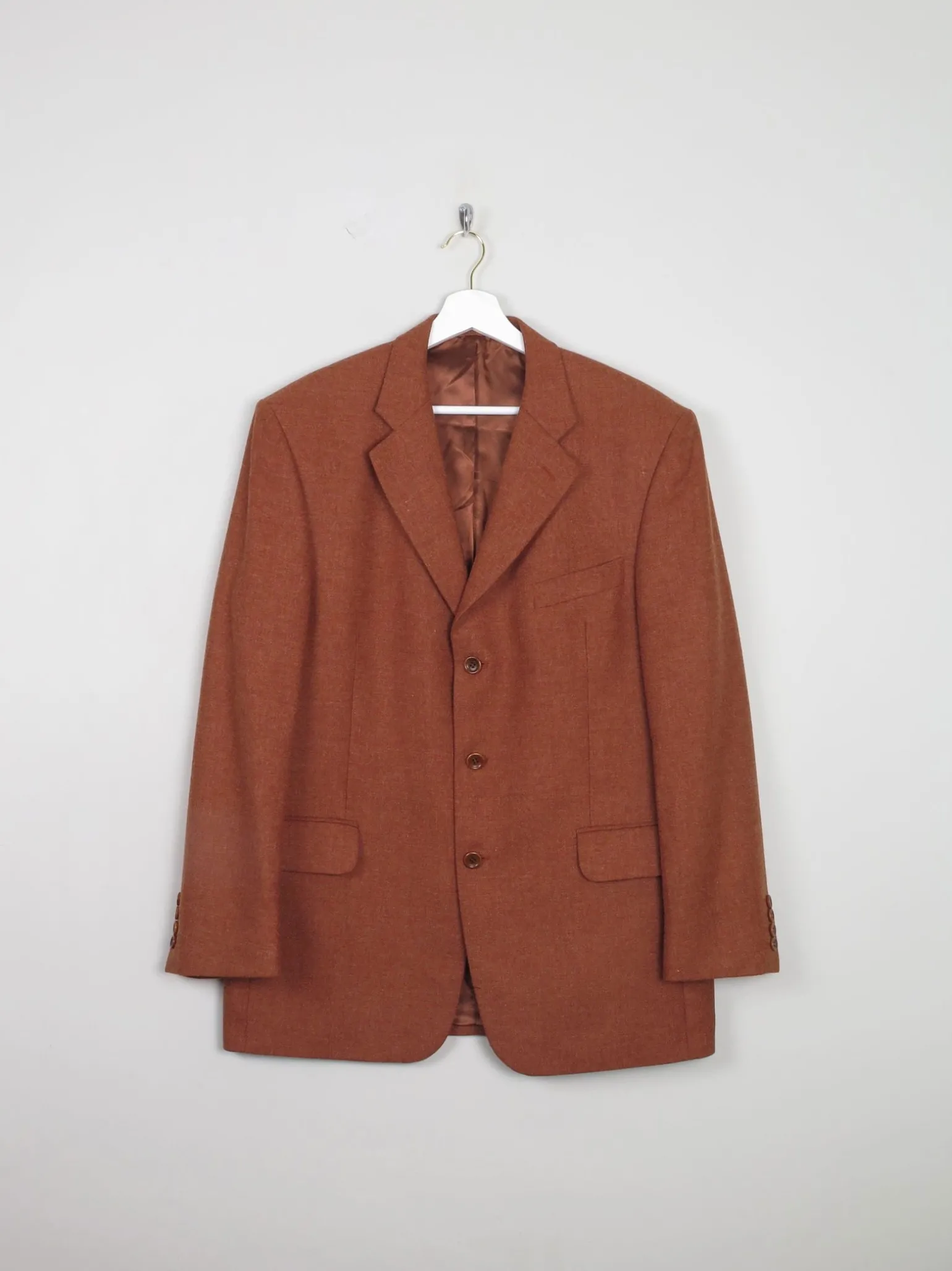 Men's Rust Vintage Light Tweed Jacket Oversized 42/44