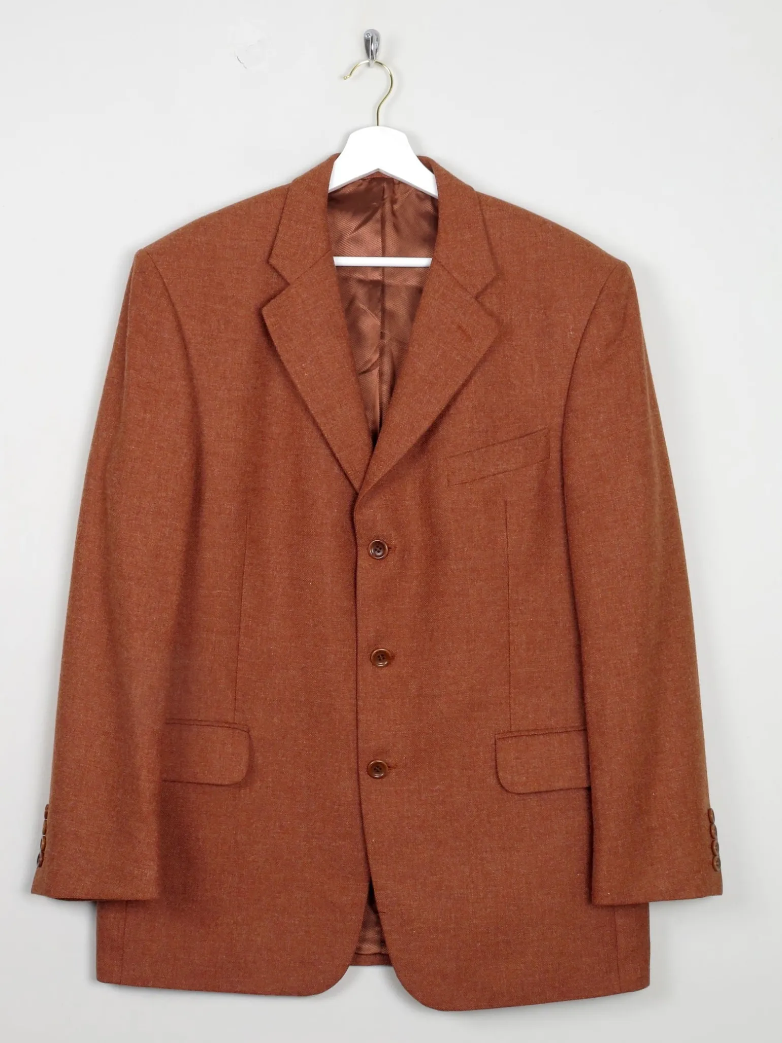 Men's Rust Vintage Light Tweed Jacket Oversized 42/44