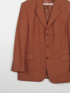 Men's Rust Vintage Light Tweed Jacket Oversized 42/44