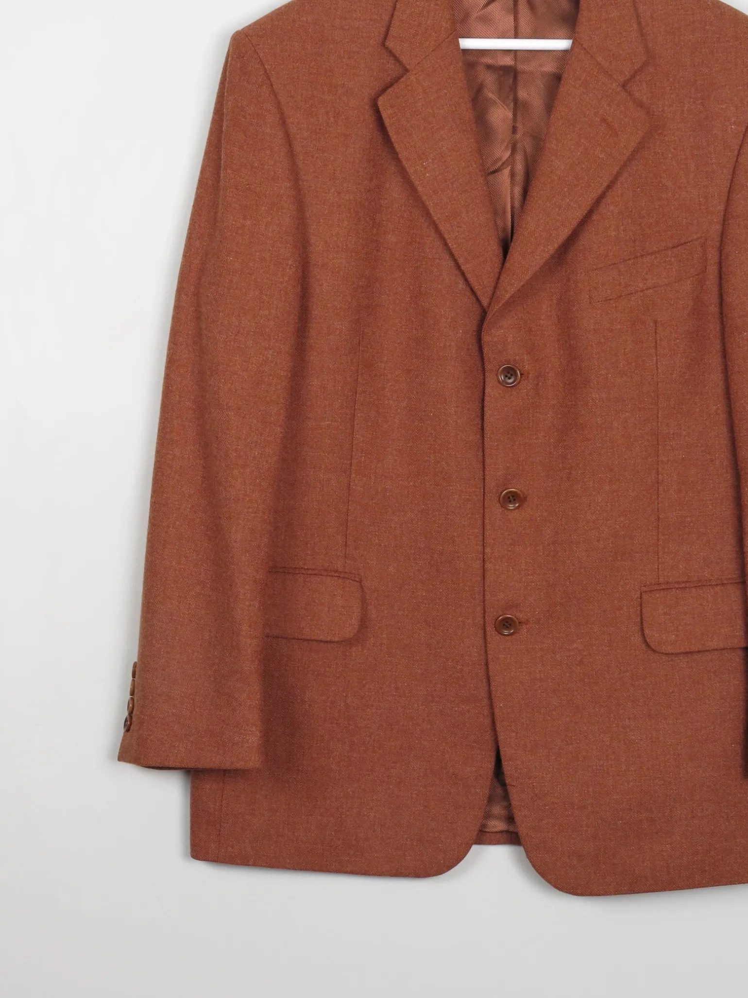 Men's Rust Vintage Light Tweed Jacket Oversized 42/44