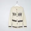 Men's 1970s Cream Hand-Knit Vintage Cardigan M/L