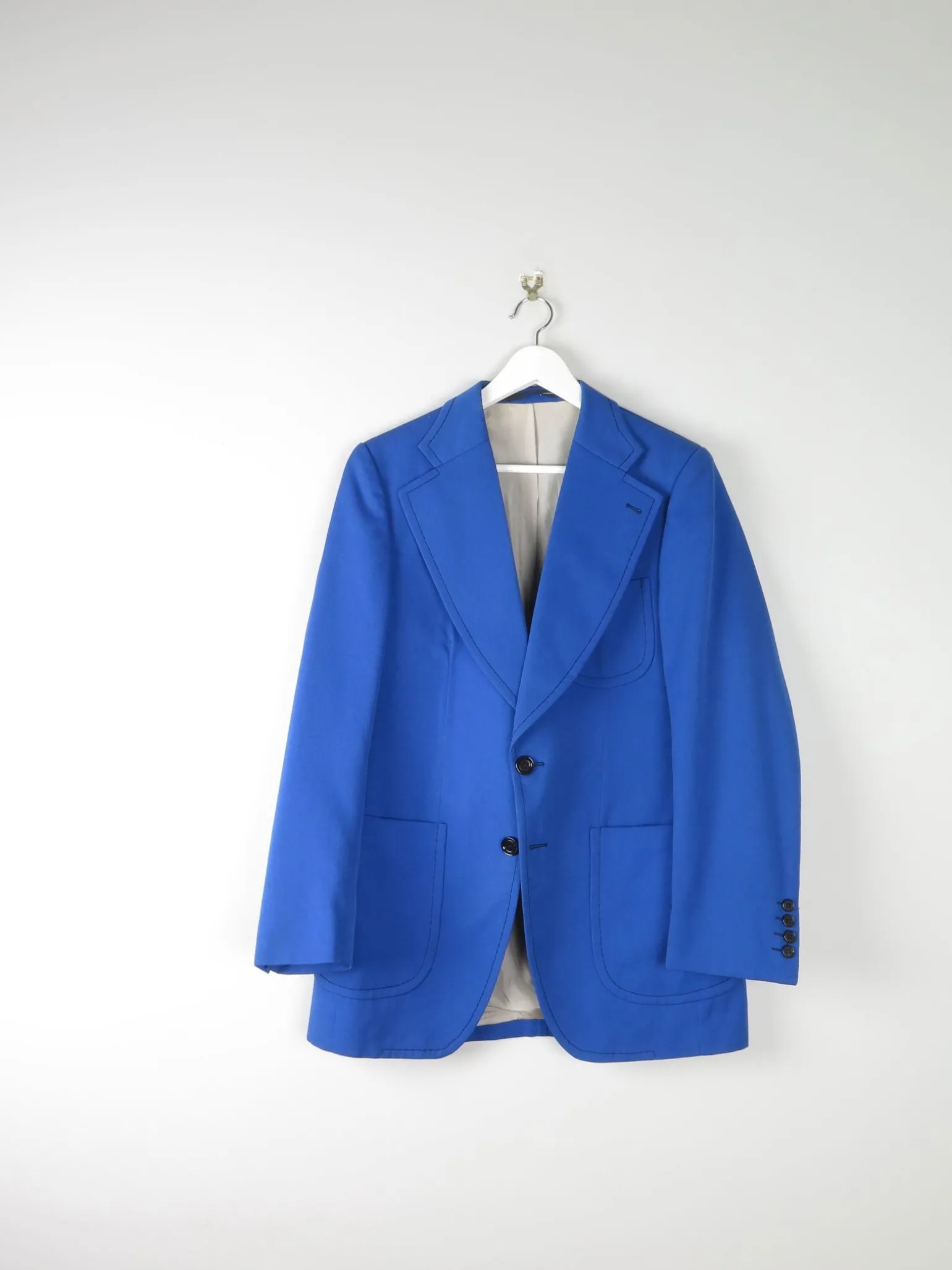 Men's 1970s Electric Blue Tailored Jacket 40"