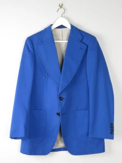 Men's 1970s Electric Blue Tailored Jacket 40"