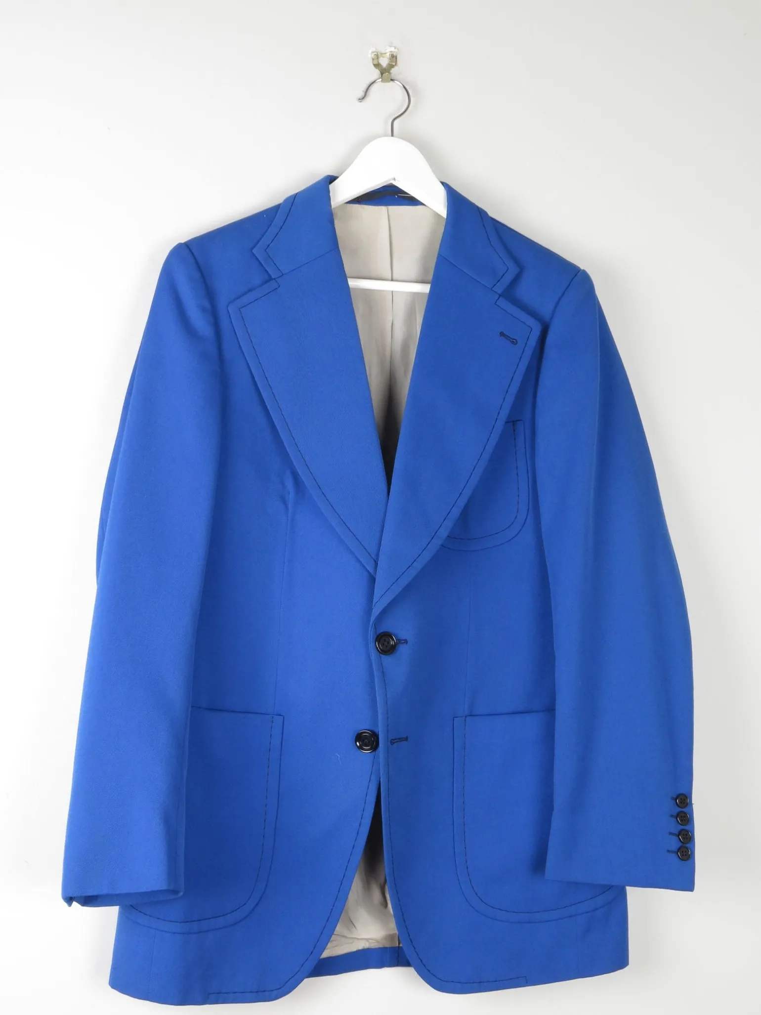 Men's 1970s Electric Blue Tailored Jacket 40"