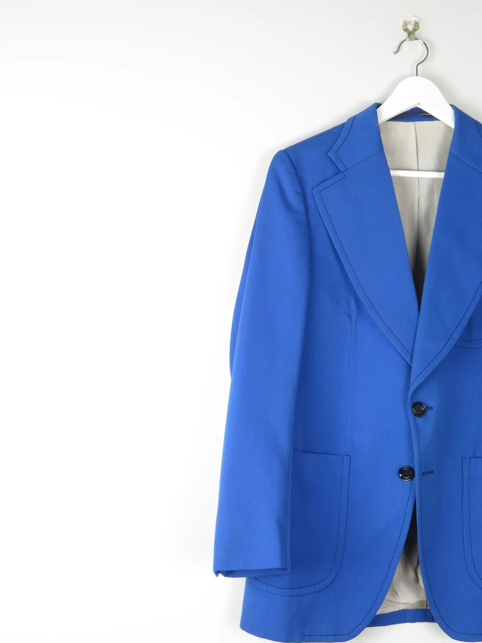 Men's 1970s Electric Blue Tailored Jacket 40"