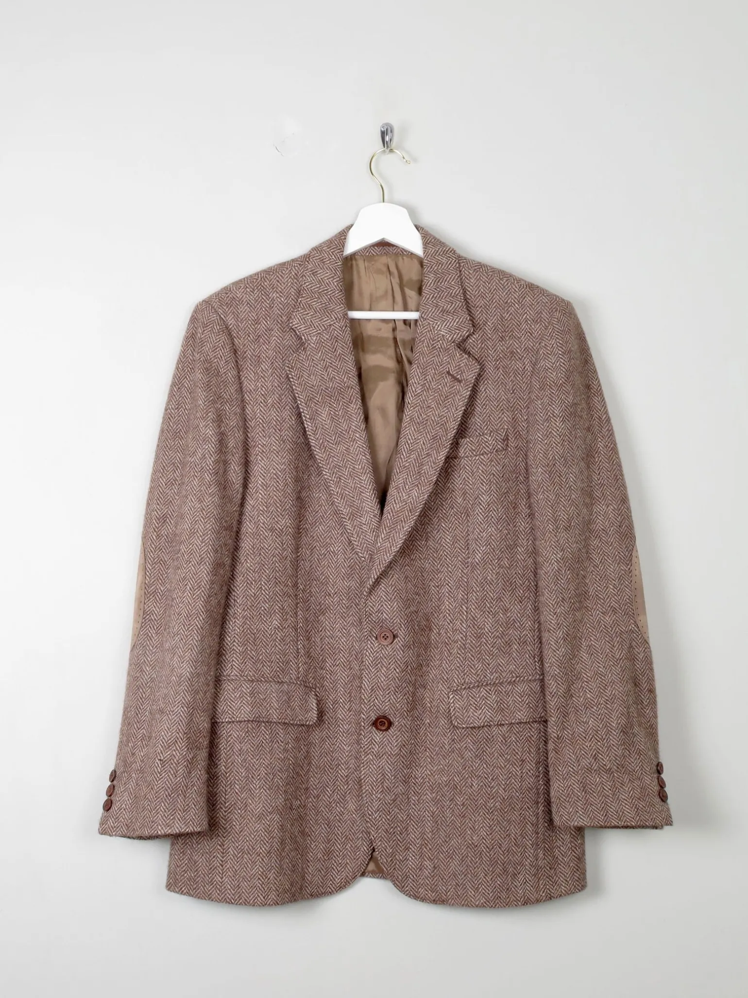 Men's 1970s Vintage Brown Tweed Jacket 38"