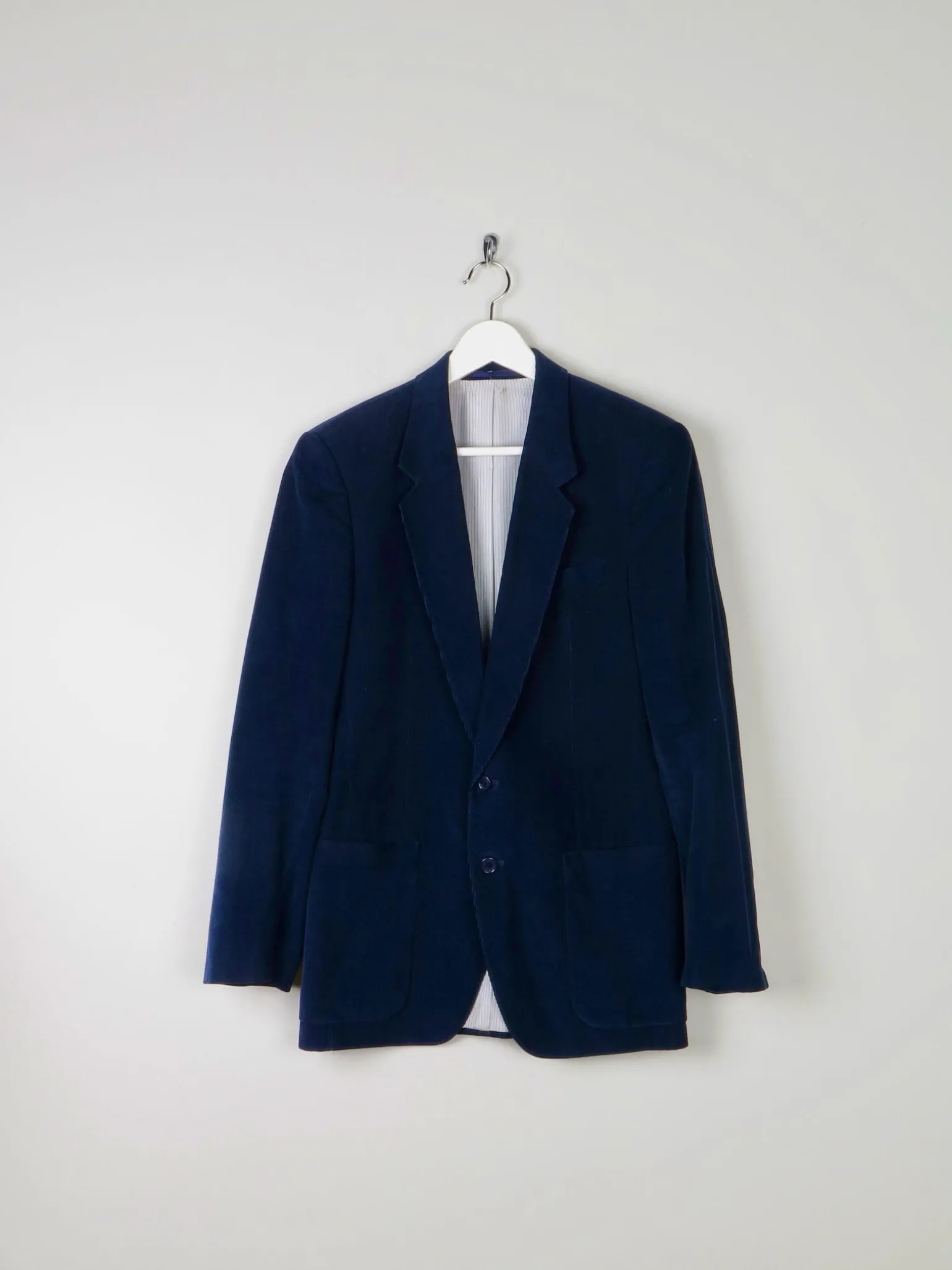 Men's 1970s Vintage Corduroy Jacket Navy 38" S