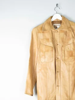 Men's 1970s Vintage Tan Leather Jacket 40