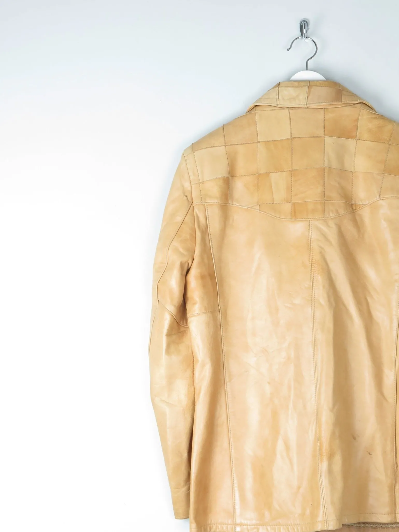Men's 1970s Vintage Tan Leather Jacket 40" S/M