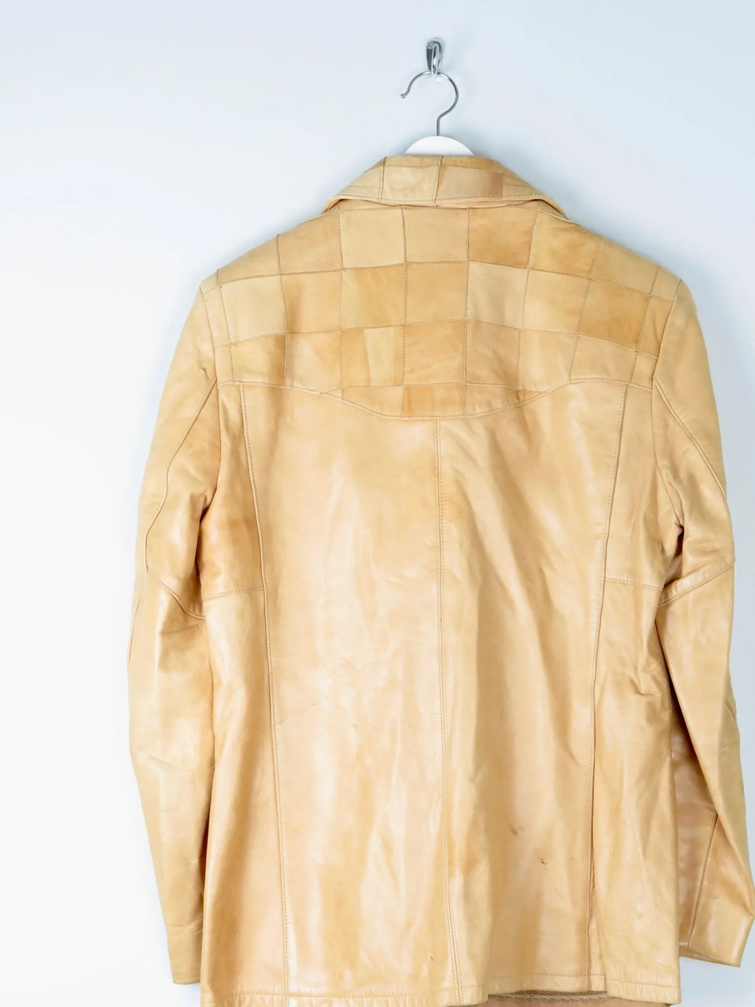 Men's 1970s Vintage Tan Leather Jacket 40" S/M